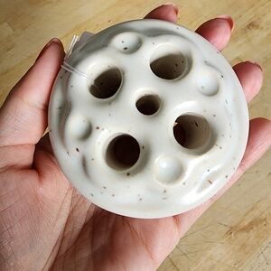 5 Hole "R.M Pottery" Ceramic Flower Frog